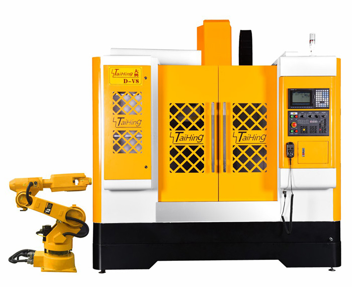 線軌機D-V8（三菱系統）—CNC850三軸線軌機(高速高精密零件立式加工中心機） （帶油霧得理器） 主軸轉速達18000轉 ，帶機械手